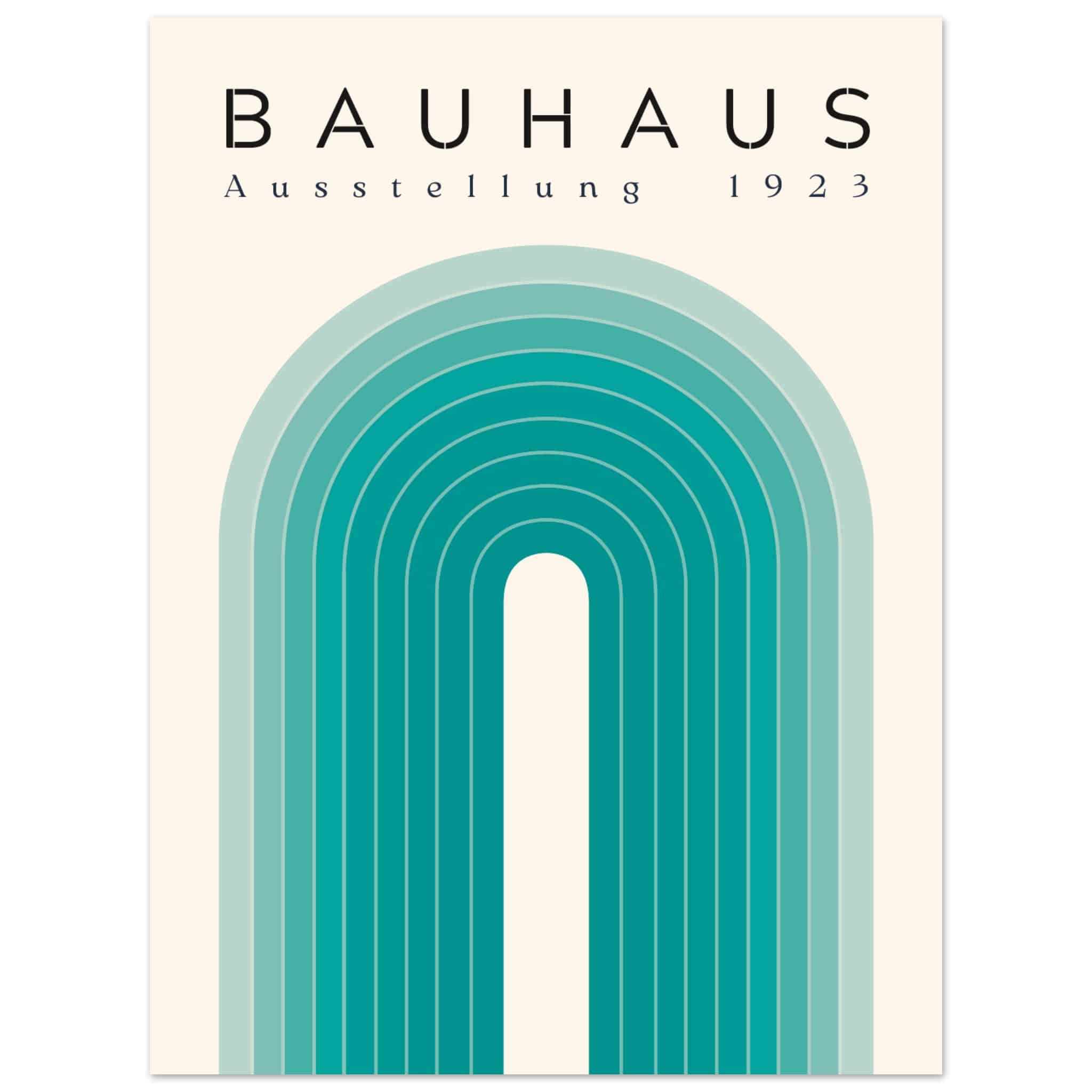 Artfulprints Poster Bauhaus - Turquoise rainbow  - 30x40 cm - Turquoise