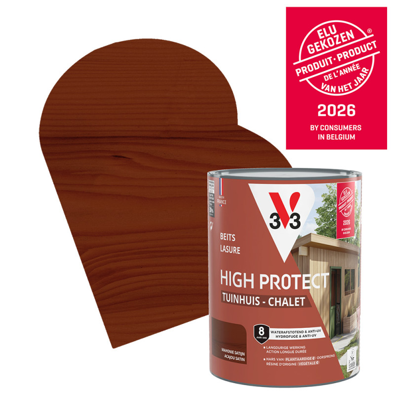 Lasure pour chalet High Protect acajou 0,75 L V33