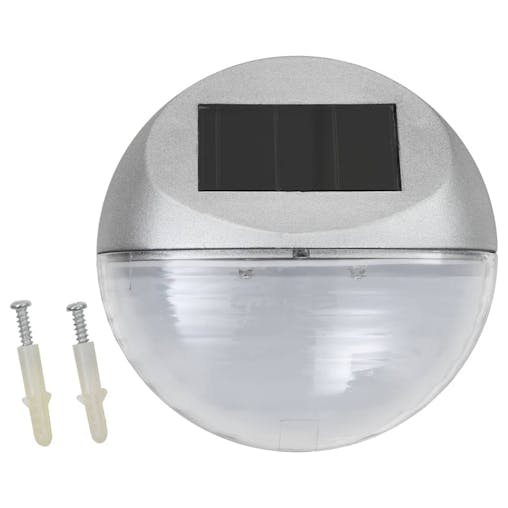 NNEVL Outdoor Solar Wall Lamps LED 24 pcs Round Silver