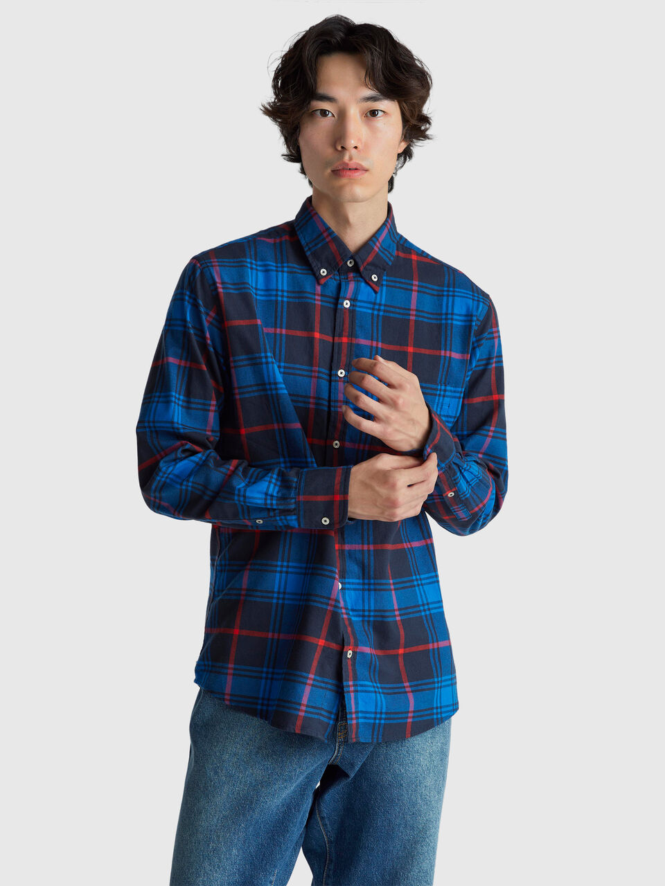 Flannel button-down shirt