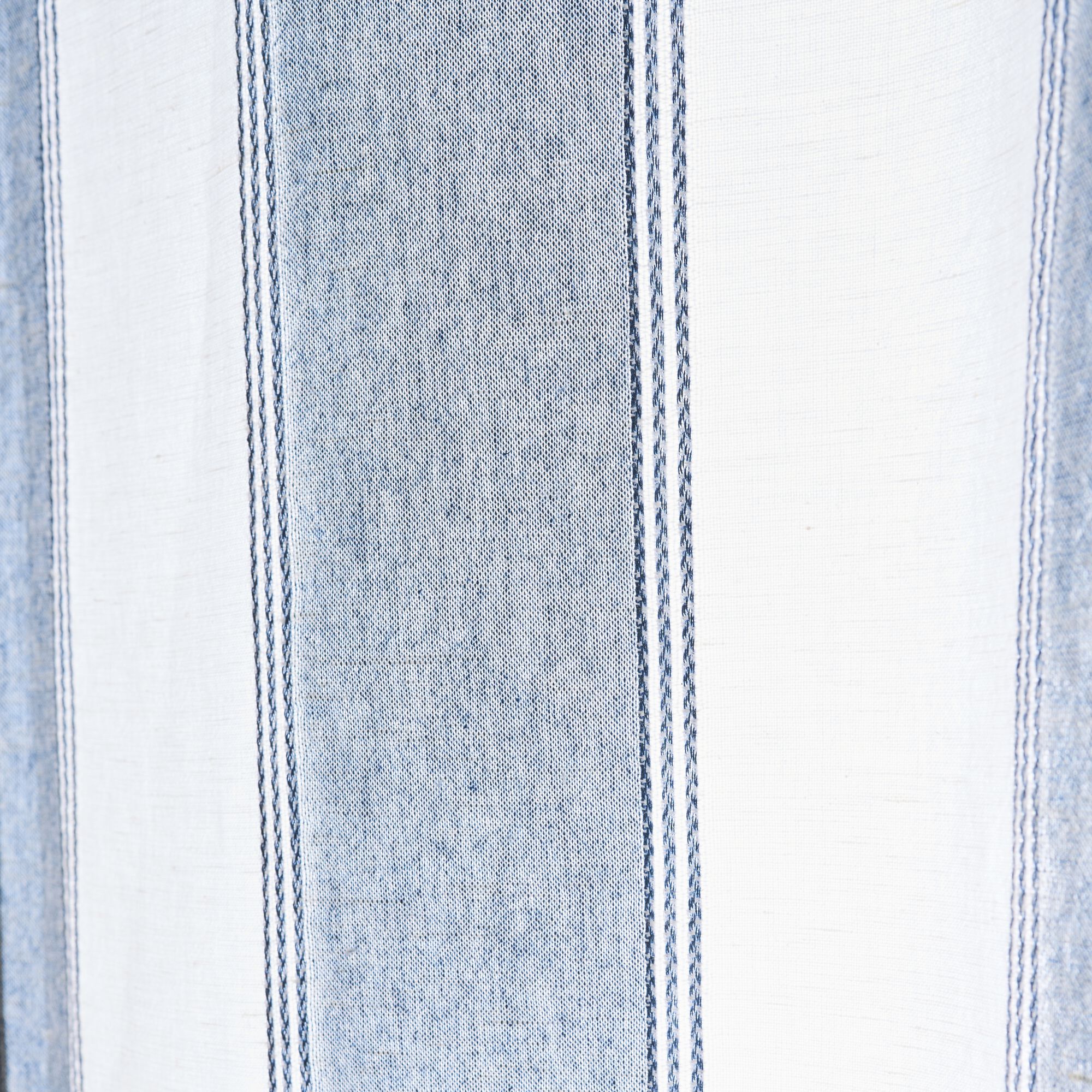 LUSSIA - Rideau passe-tringle en lin et coton à rayures 140x250cm - bleu
