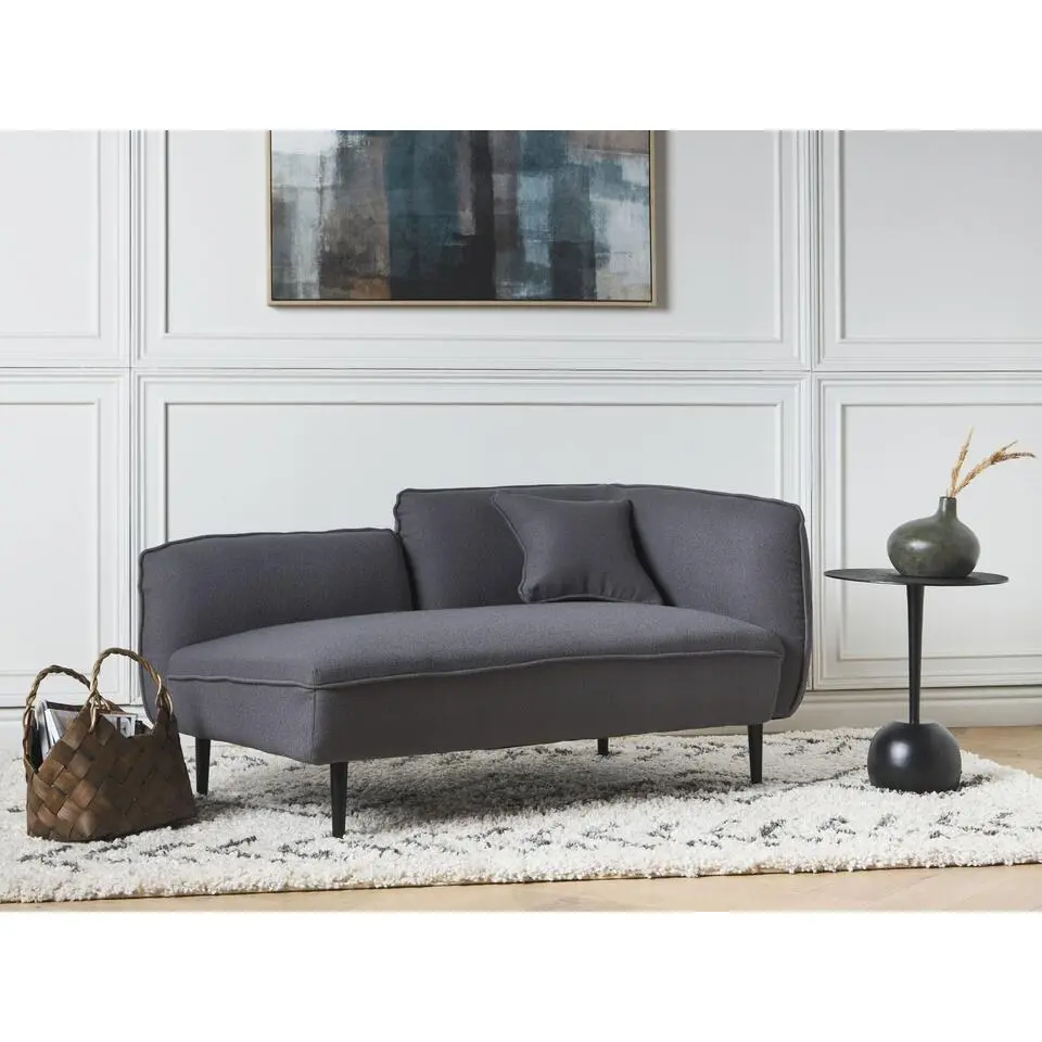 CHEVANNES - Chaise longue - Donkergrijs - Boucl&eacute;