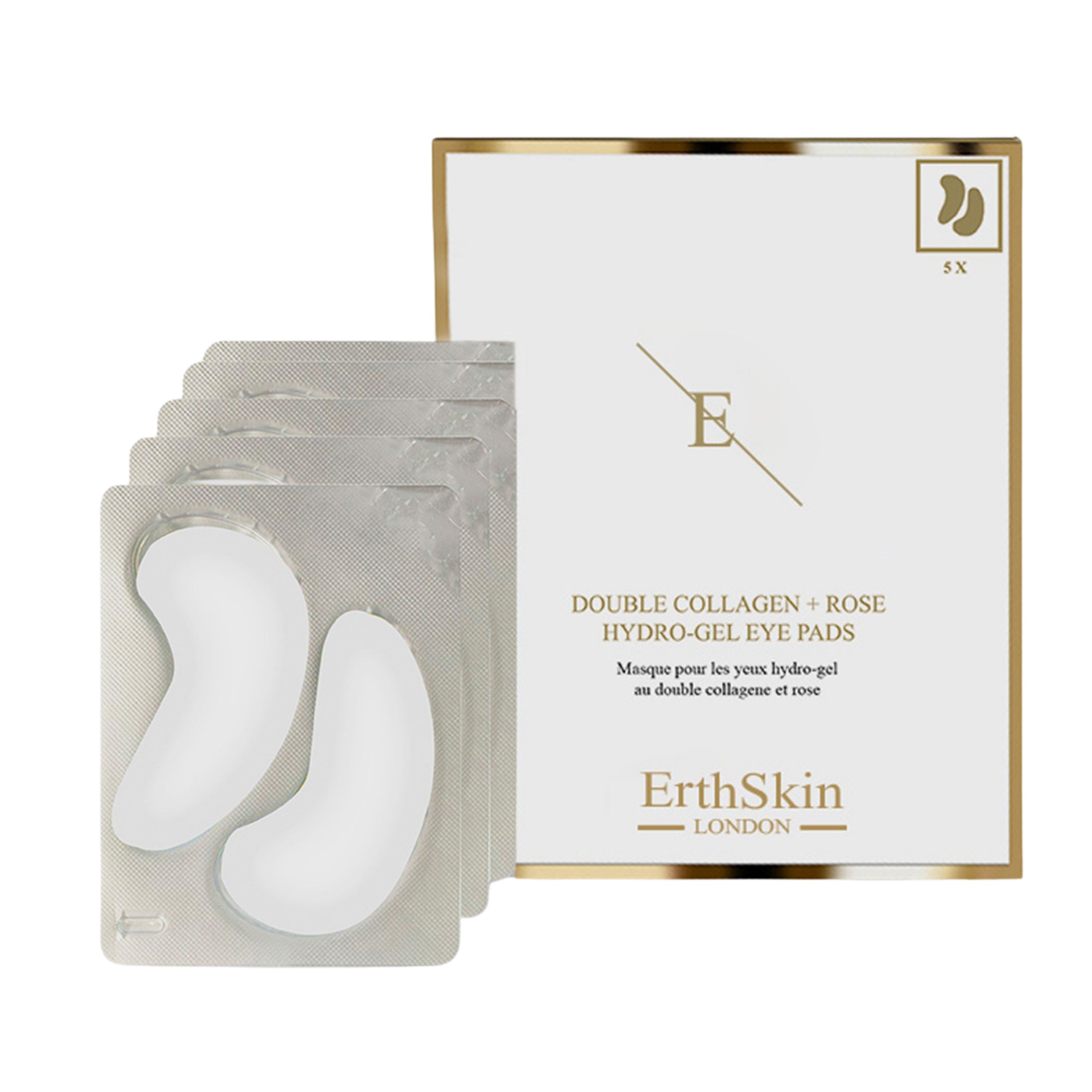 Erth Skin London 2x Double Collagen   Rose Hydrogel Eye Pads 5 X 2