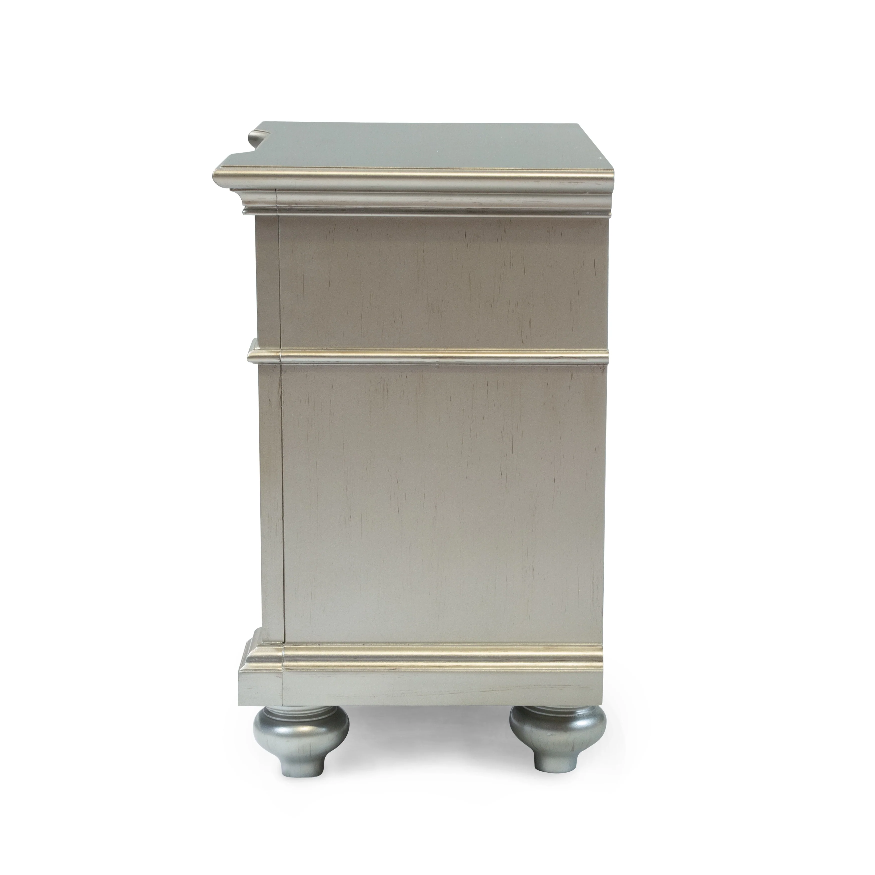 Eaen Glam Silver Wood 2-Drawer Nightstand by Furniture of America