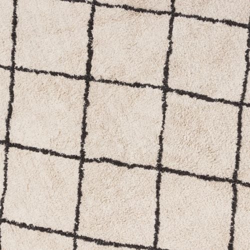 Vloerkleed berber rond - zwart/beige - &Oslash;120 cm