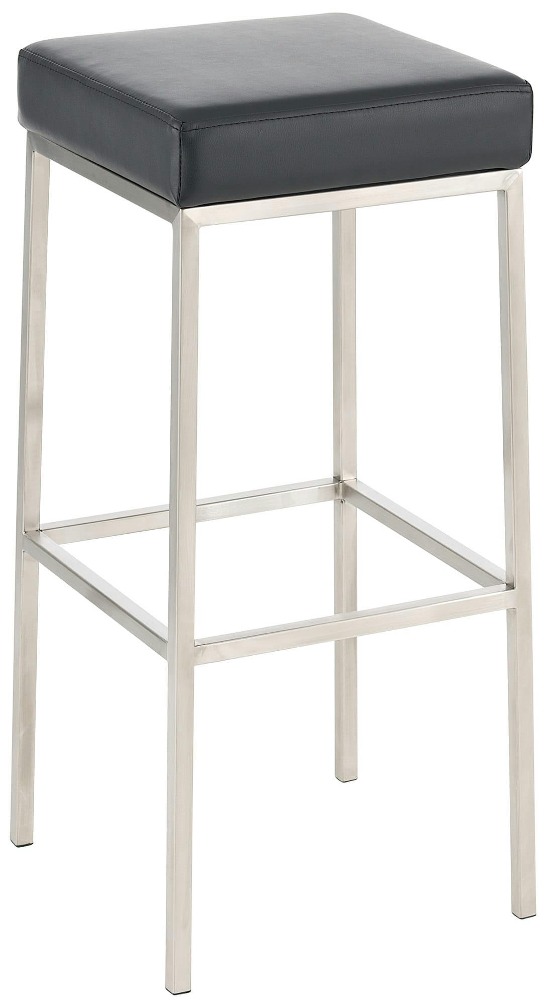 MONTREAL - Lot 2 tabourets de bar avec pieds en métal en similicuir Noir