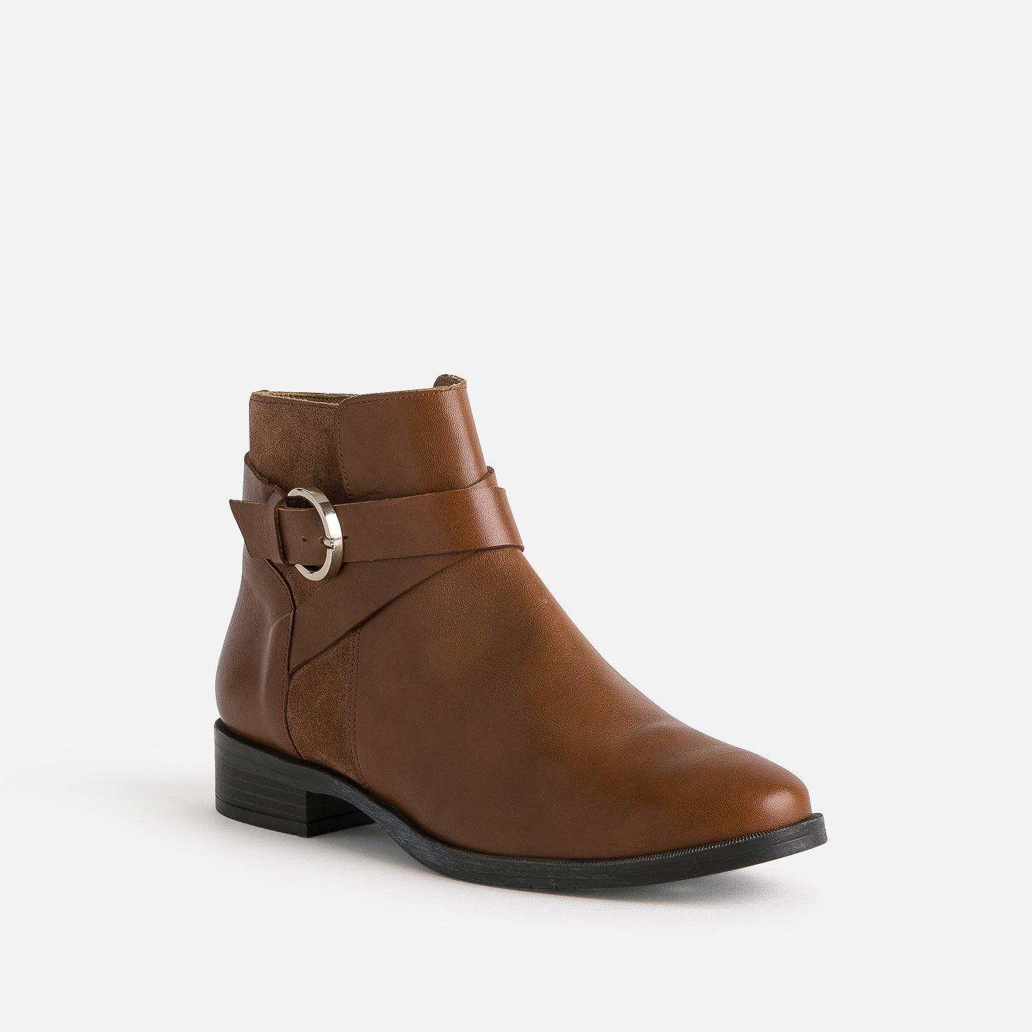 Boots ERAM FLEX cognac cuir bi-matière