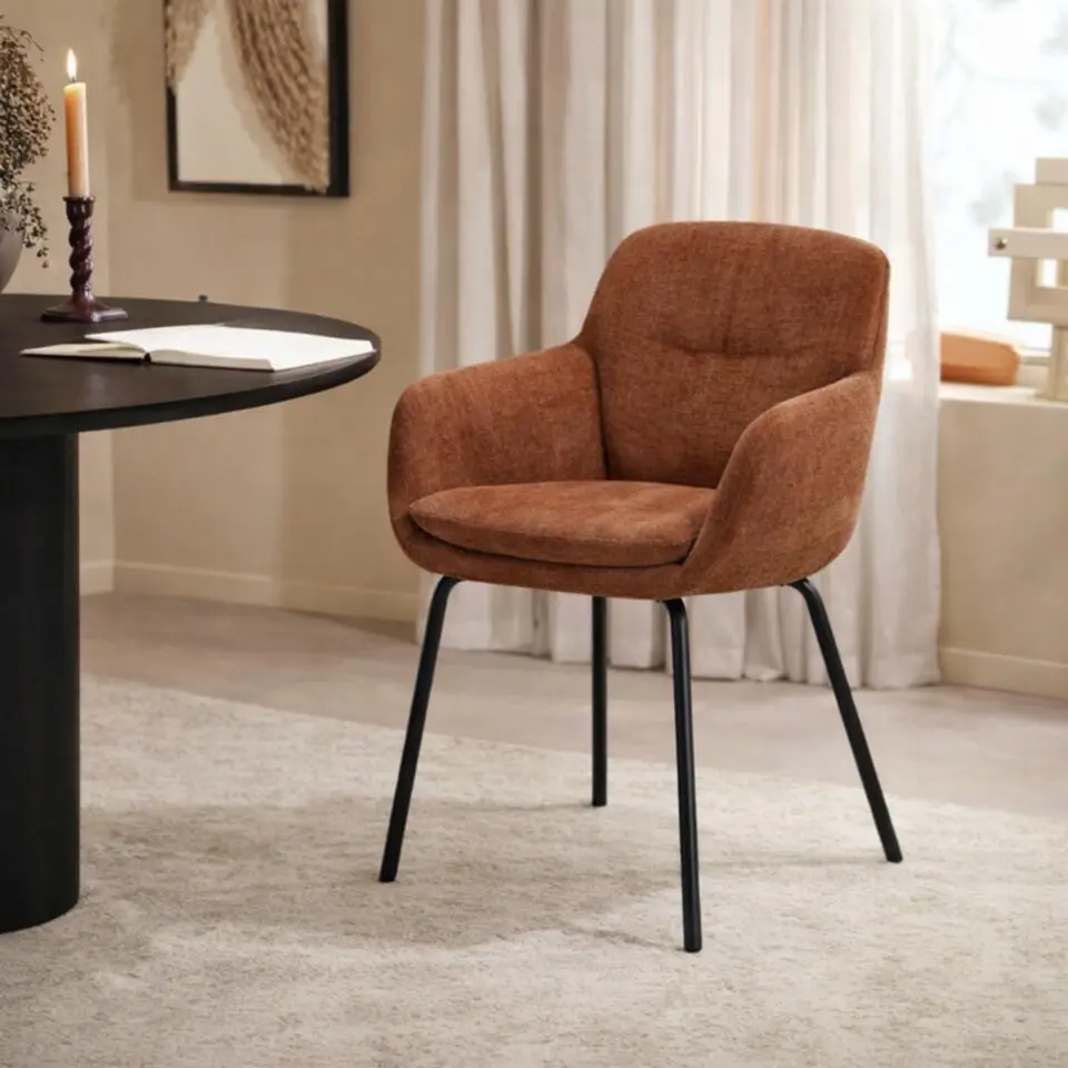 2x Eetkamerstoel Livia - Roest (Rood)