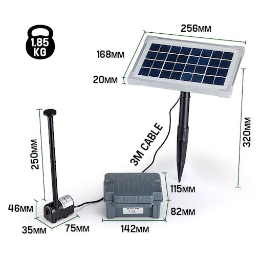 NNEMB 25W Solar Powered Fountain Submersible Water Pump with Battery Pond Kit Garden