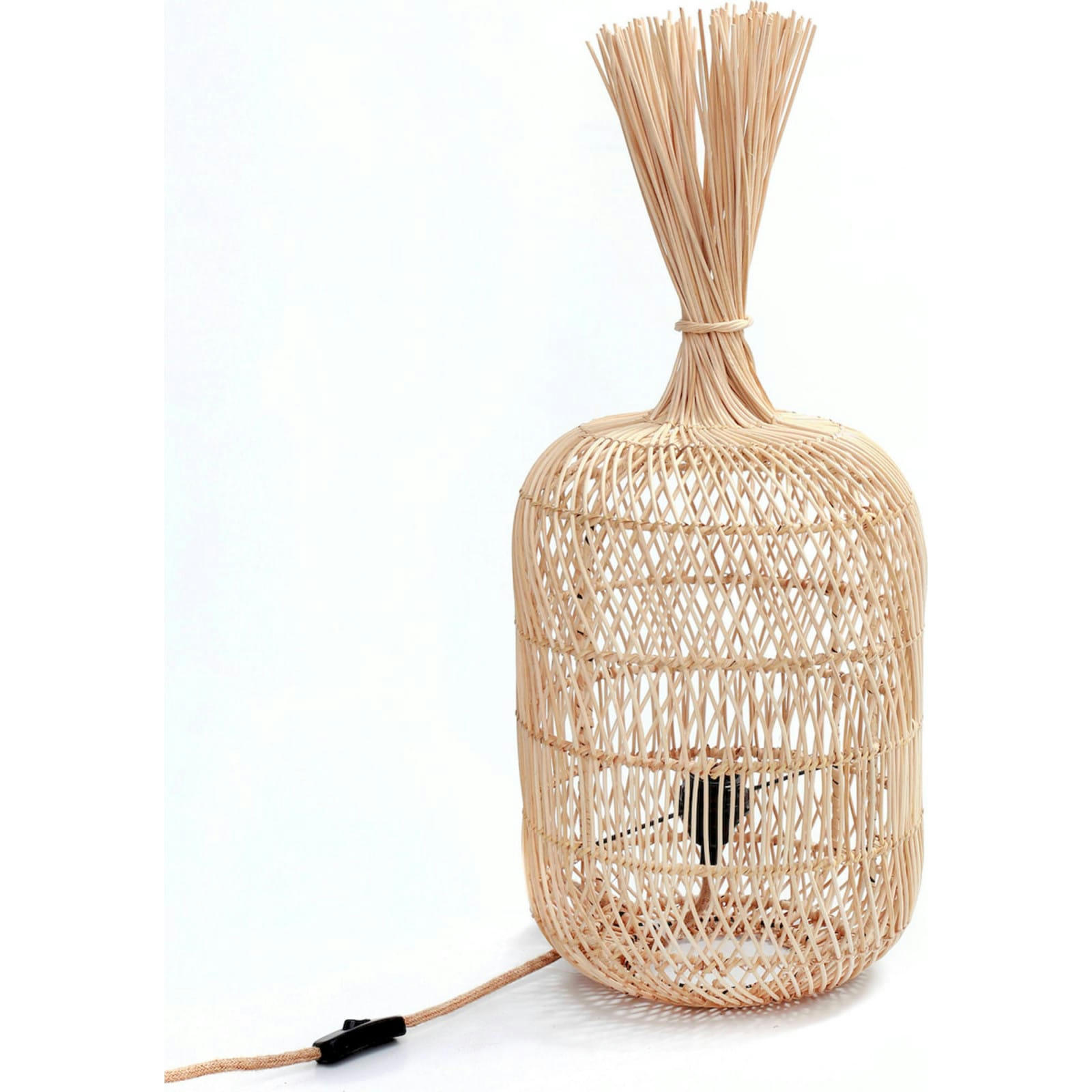 BALI BAZAR - Abat-jour Rotin Bois clair 22x22x50 cm