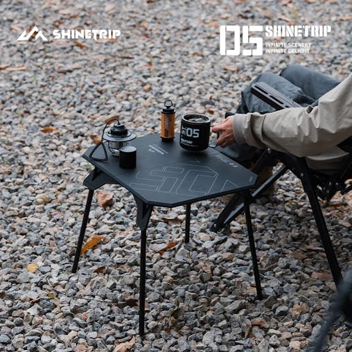 NNEOBA Ultralight Dual-Purpose Camping Adjustable Folding ABS Table Blac