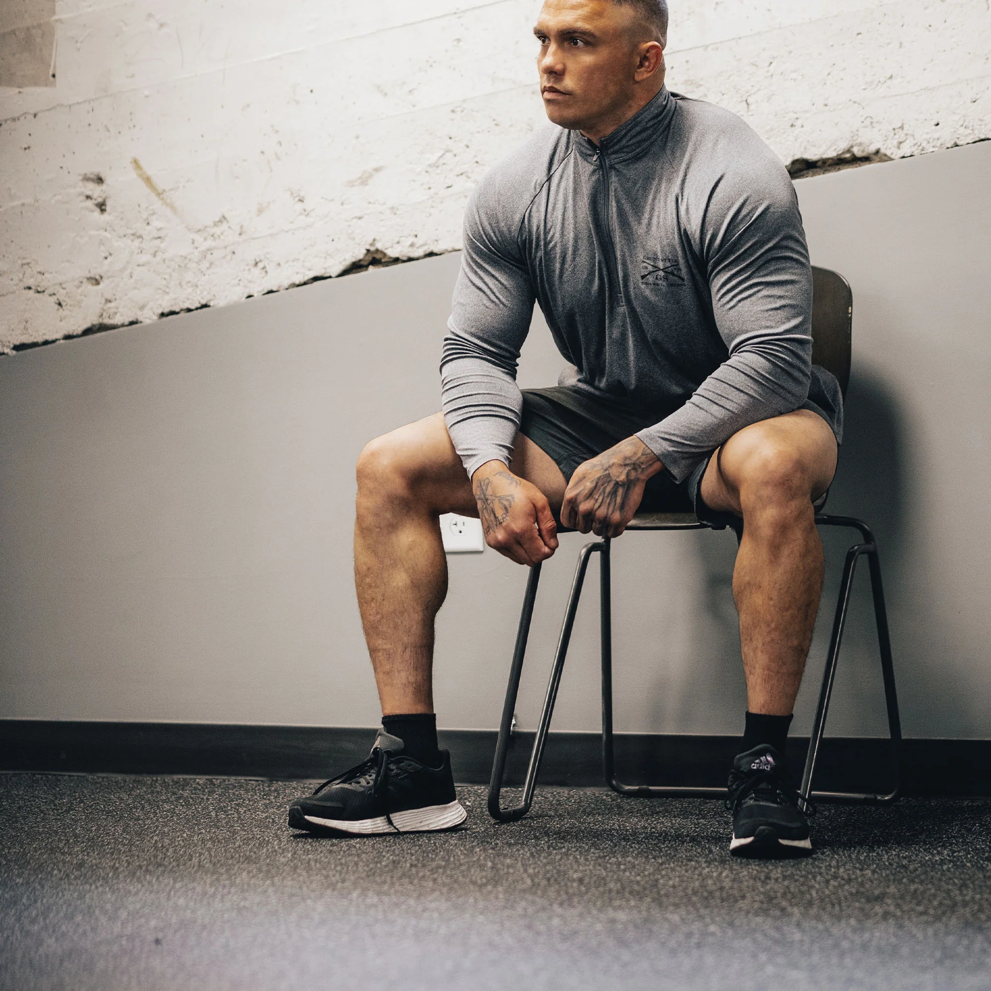 Men's 1/4 Zip Pullover - Heather Gray