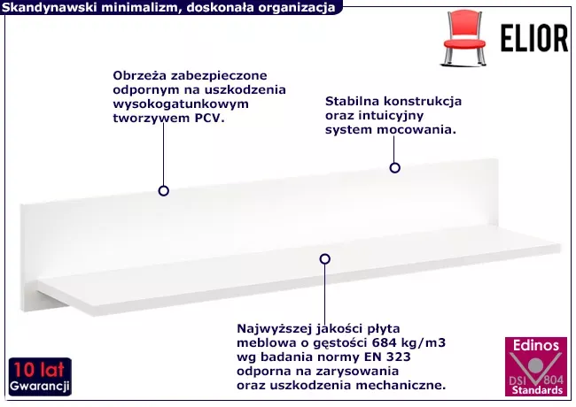 Minimalistyczna półka ścienna - Rinix
