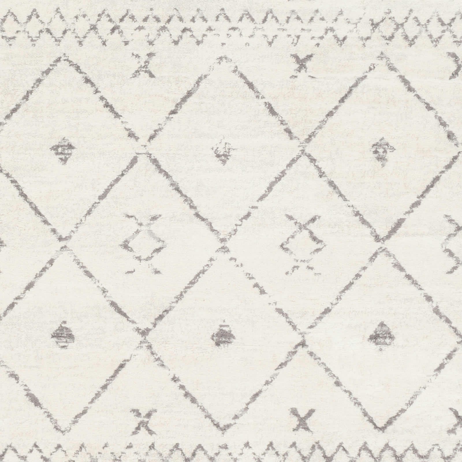 MYA - Tapis Berbère Ethnique Blanc/Gris 140x200