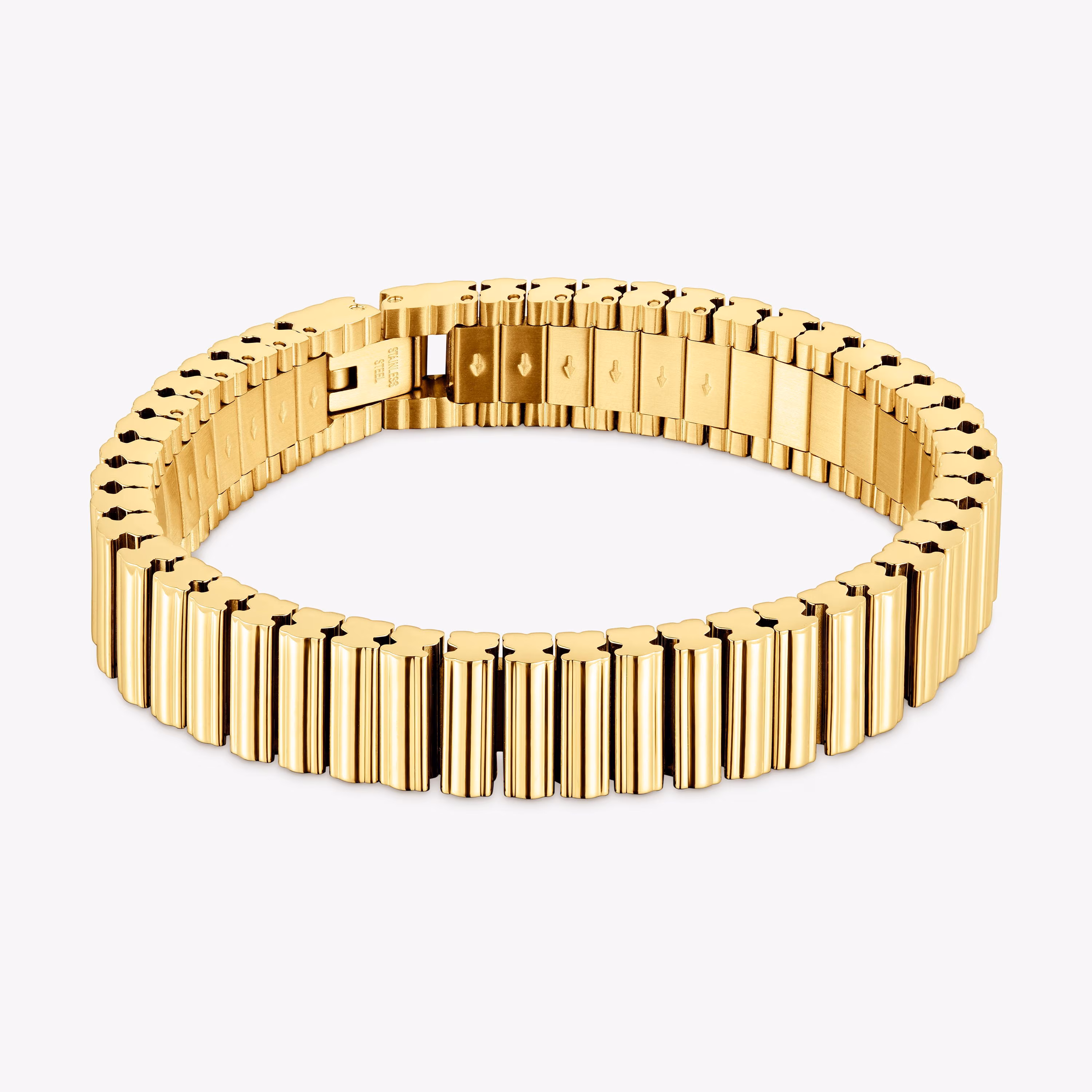 Pulsera de eslabones en acero en color dorado 12 mm TOUS 1950
