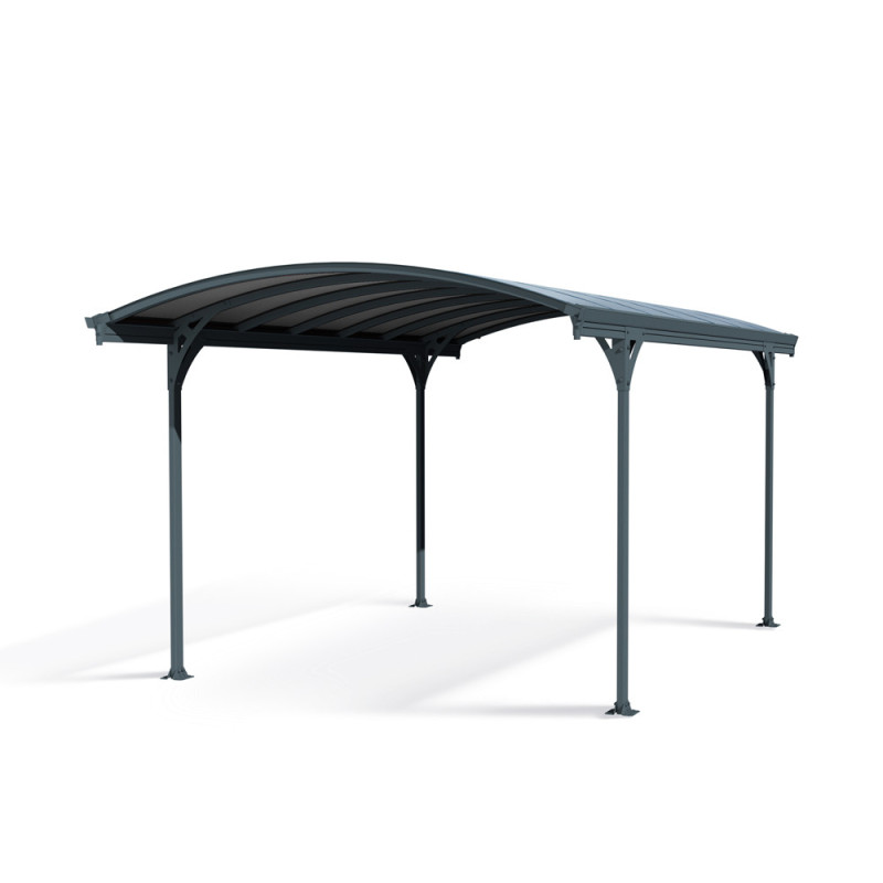 Carport en aluminium Vitoria gris foncé 9,5 m²