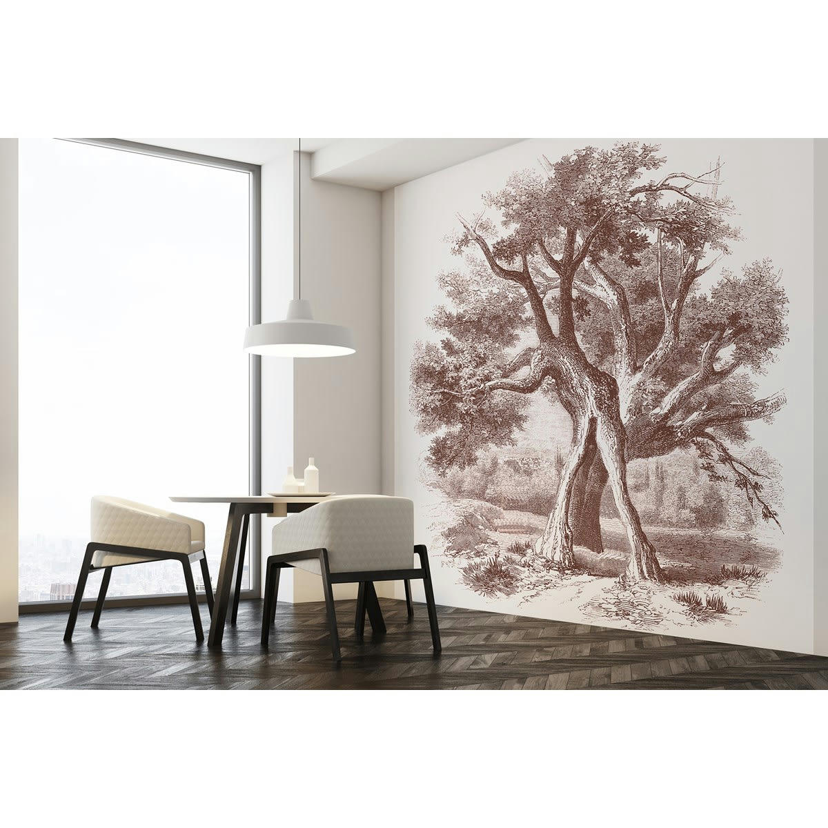 GARRIC - Papier peint panoramique en Papier Marron glacé  288x270