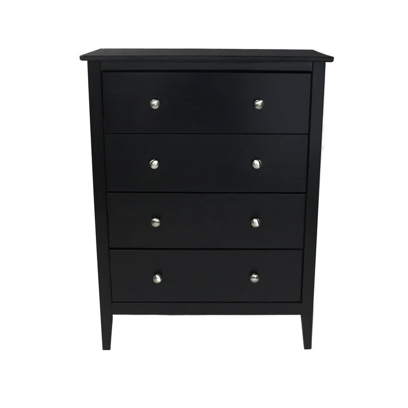 Adeptus Black Solid Wood Easy Pieces 4-drawer Chest of Drawers