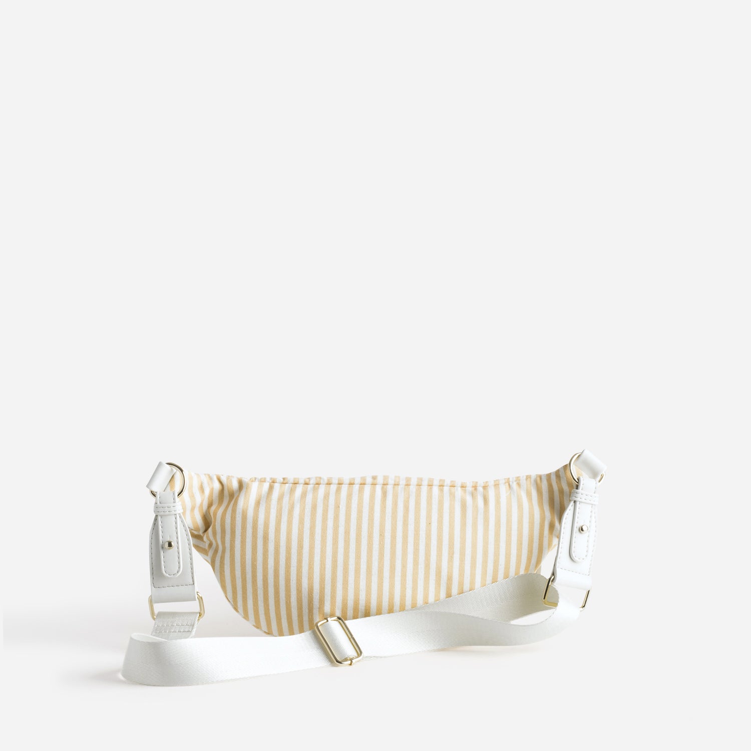 Sac-banane jaune toile motif rayures