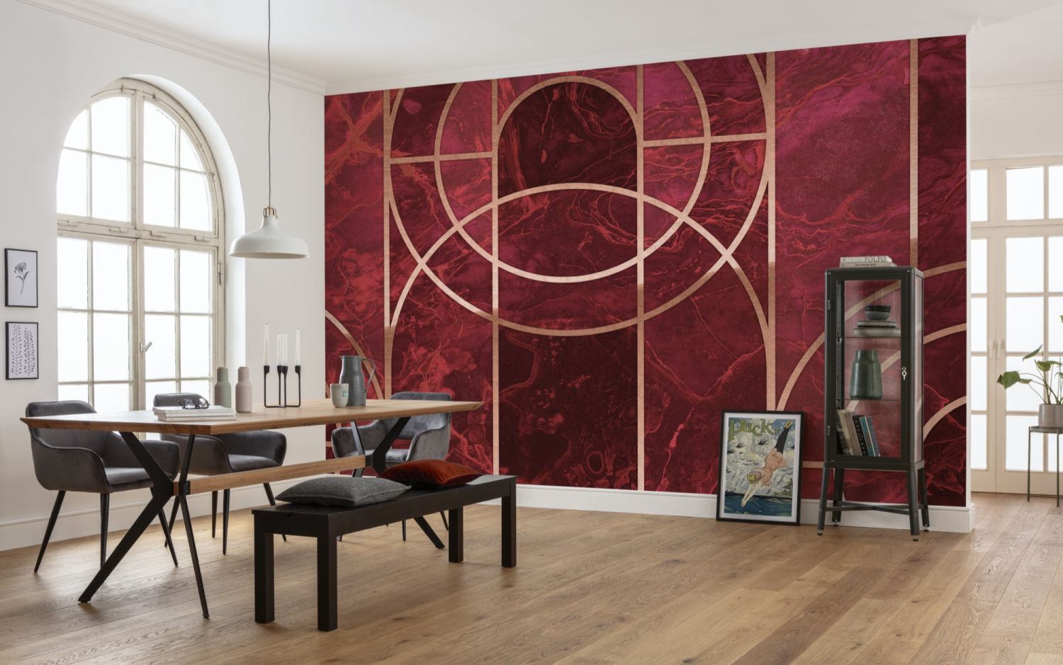 Sanders & Sanders fotobehang grafisch donker rood - 400 x 280 cm - 612071