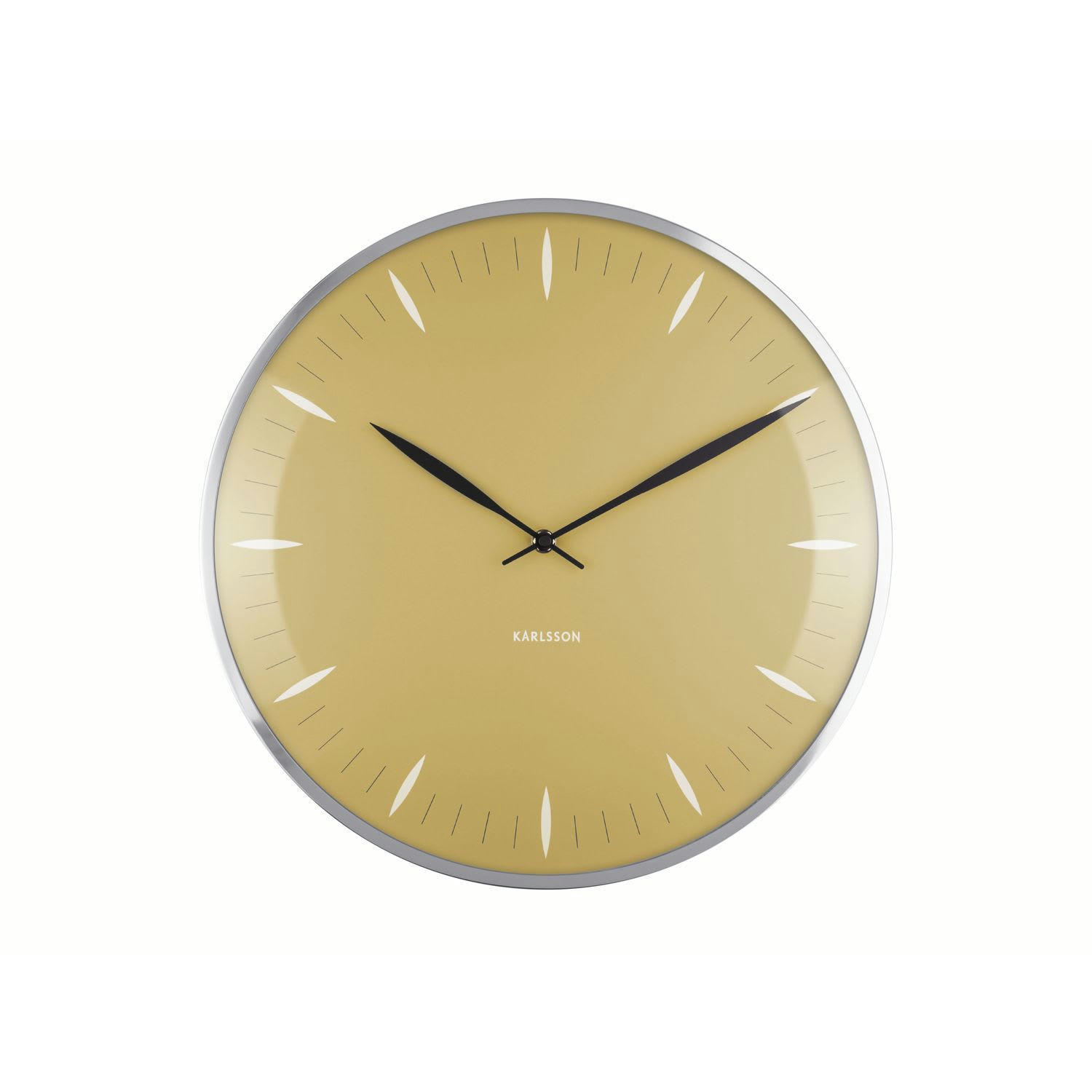LEAF - Horloge mural d. 40 cm jaune moutarde