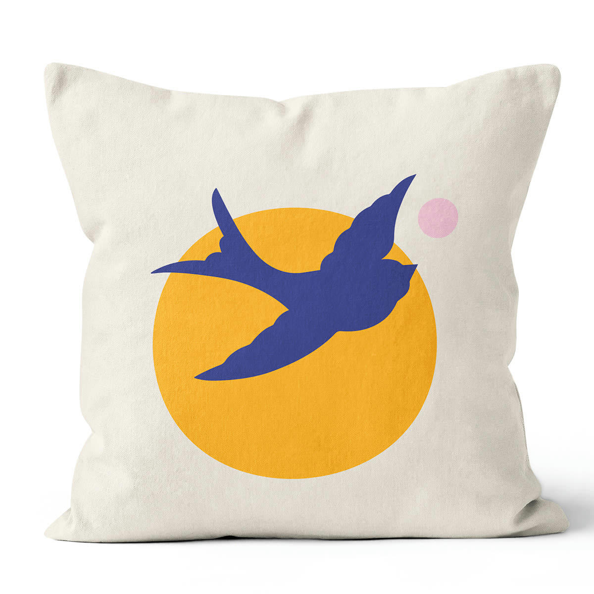 - Coussin arty polyester jaune 40x40cm