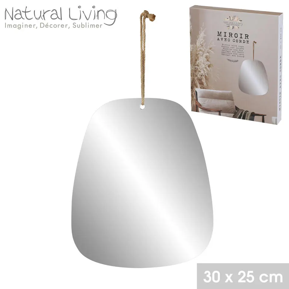 Natural Living spiegel - organisch - jute touw - L27 x B32 cm