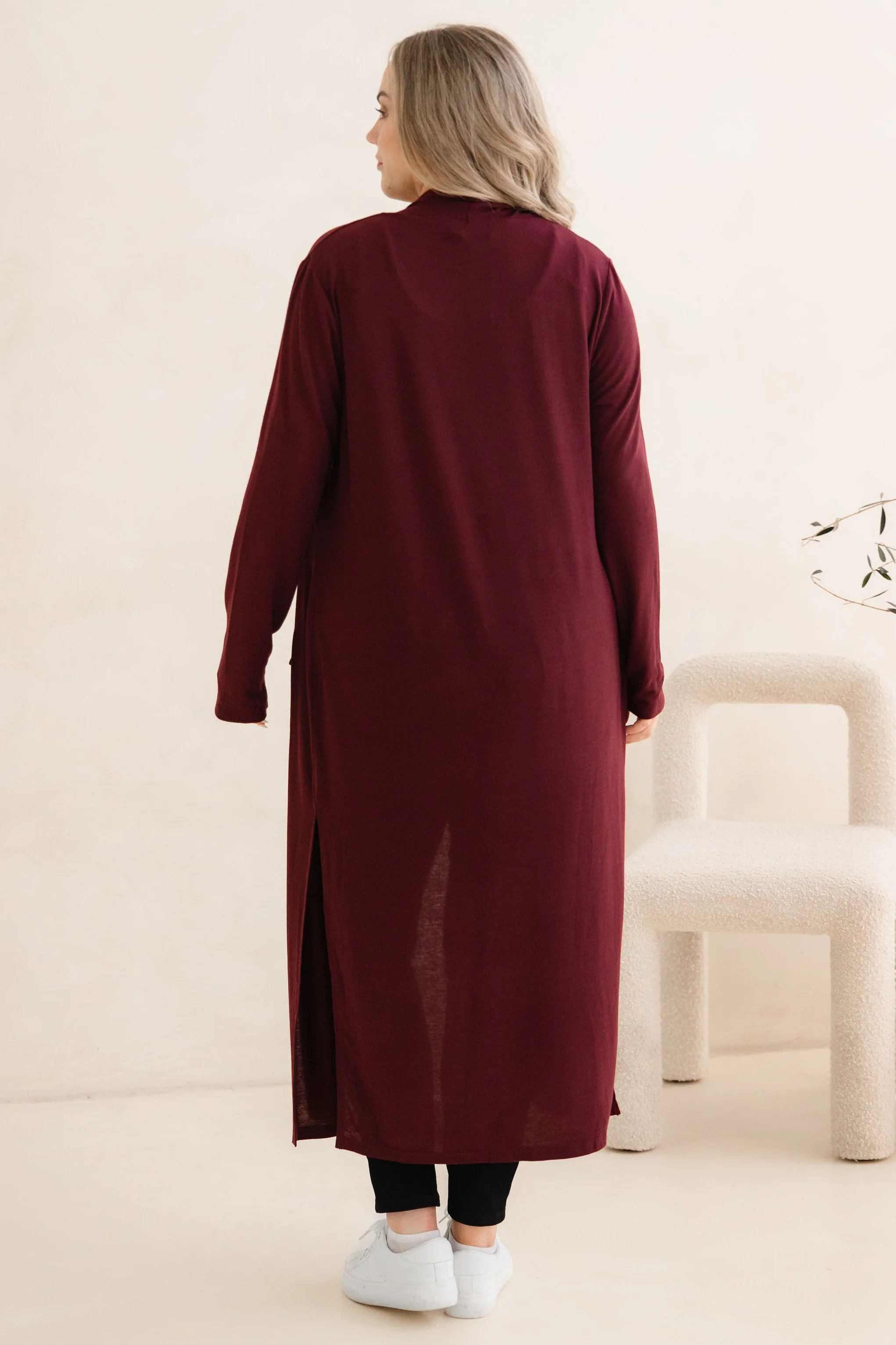 Jane Cardi Maxi Length in Burgundy