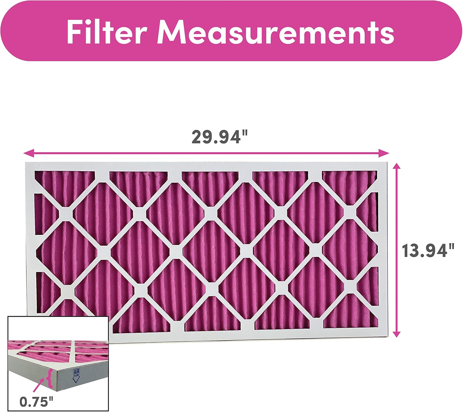 Colorfil 14x30x1 Air Filter (6-Pack) | Made in the USA | Color Changing | Remove Cat and Dog Odor | MERV 8 for Pet Hair Dander and Dust | 13.75x29.75x0.75 Exact Size