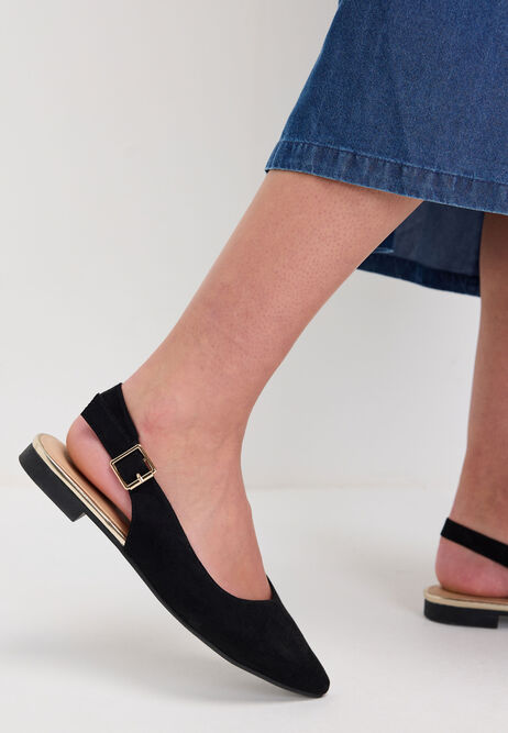 Womens Black Slingback Shoes