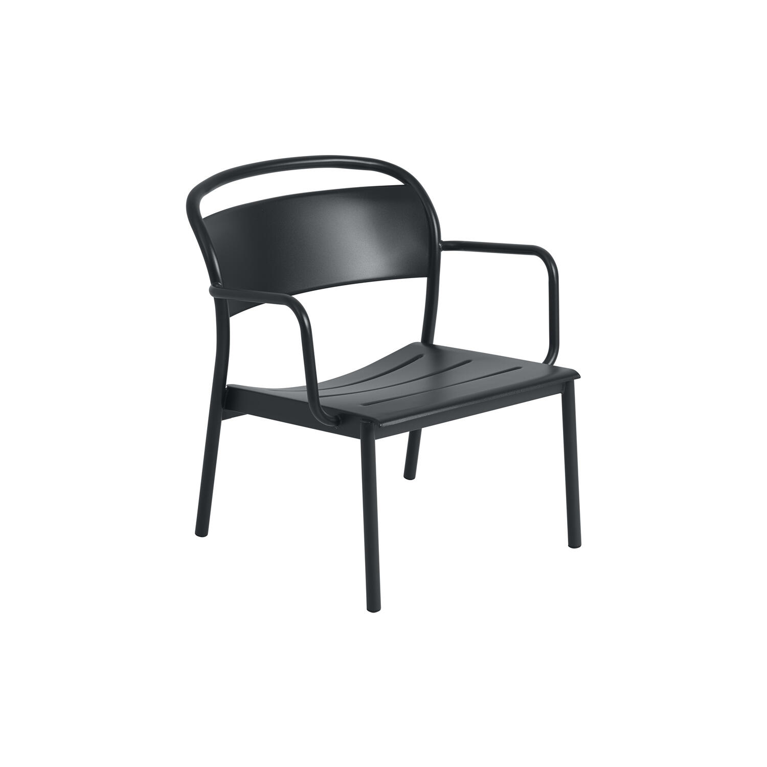 Linear Steel Lounge Armchair, anthracite black
