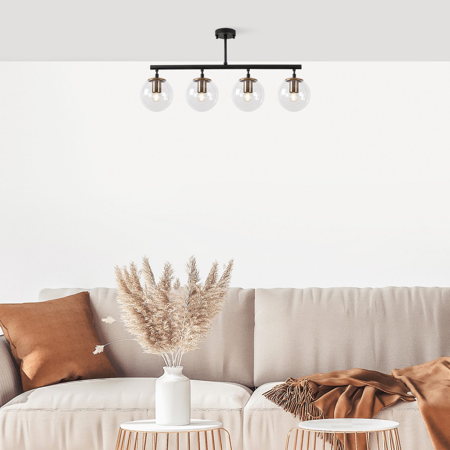 Lampadario 4 luci 70x15x35 cm Fazli
