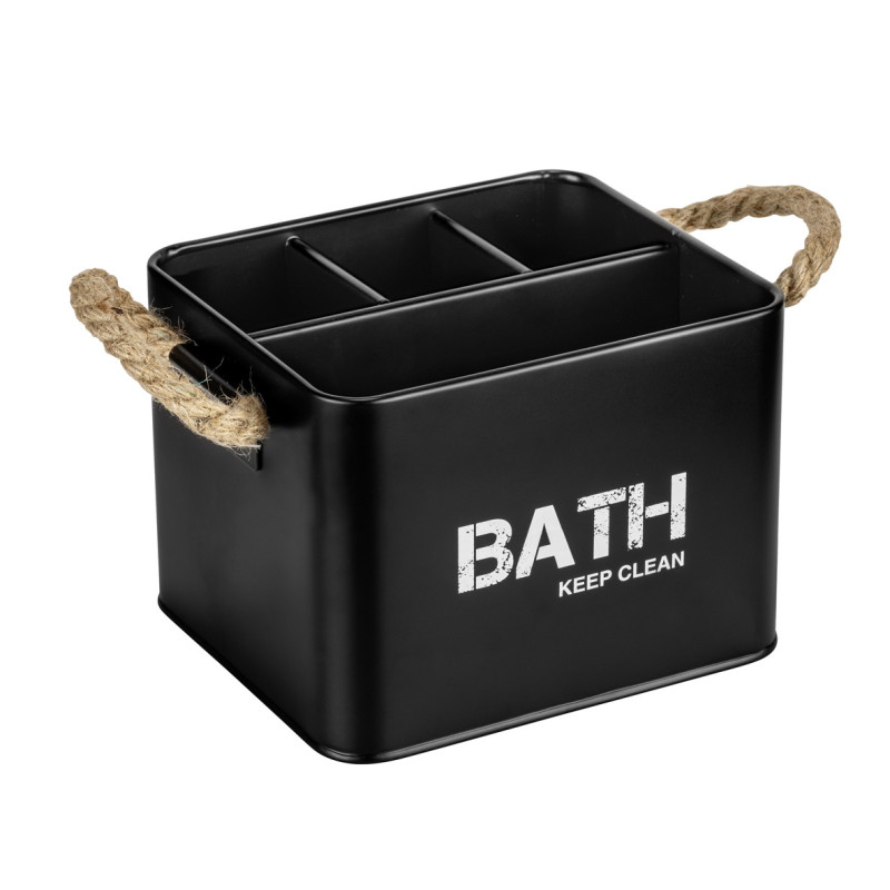 Box de rangement Gara 4 compartiments noir WENKO