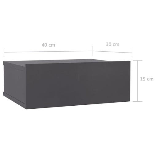 NNEVL Floating Nightstands 2 pcs Grey 40x30x15 cm Chipboard