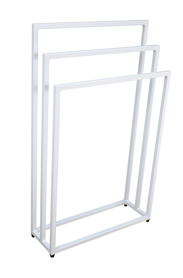 Biały stojący wieszak łazienkowy na ręczniki 60cm - Lutica