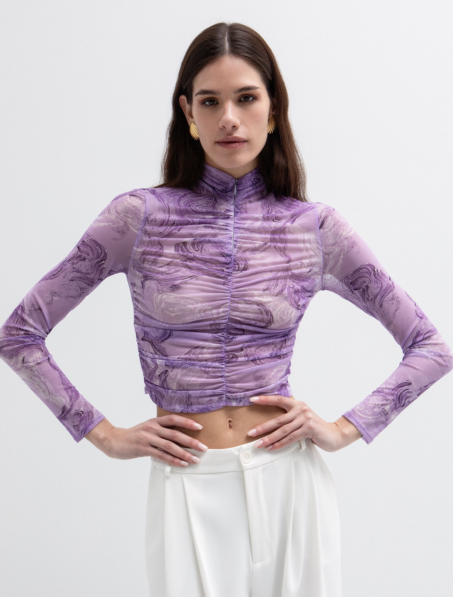 Tulle τοπ με φερμουάρ