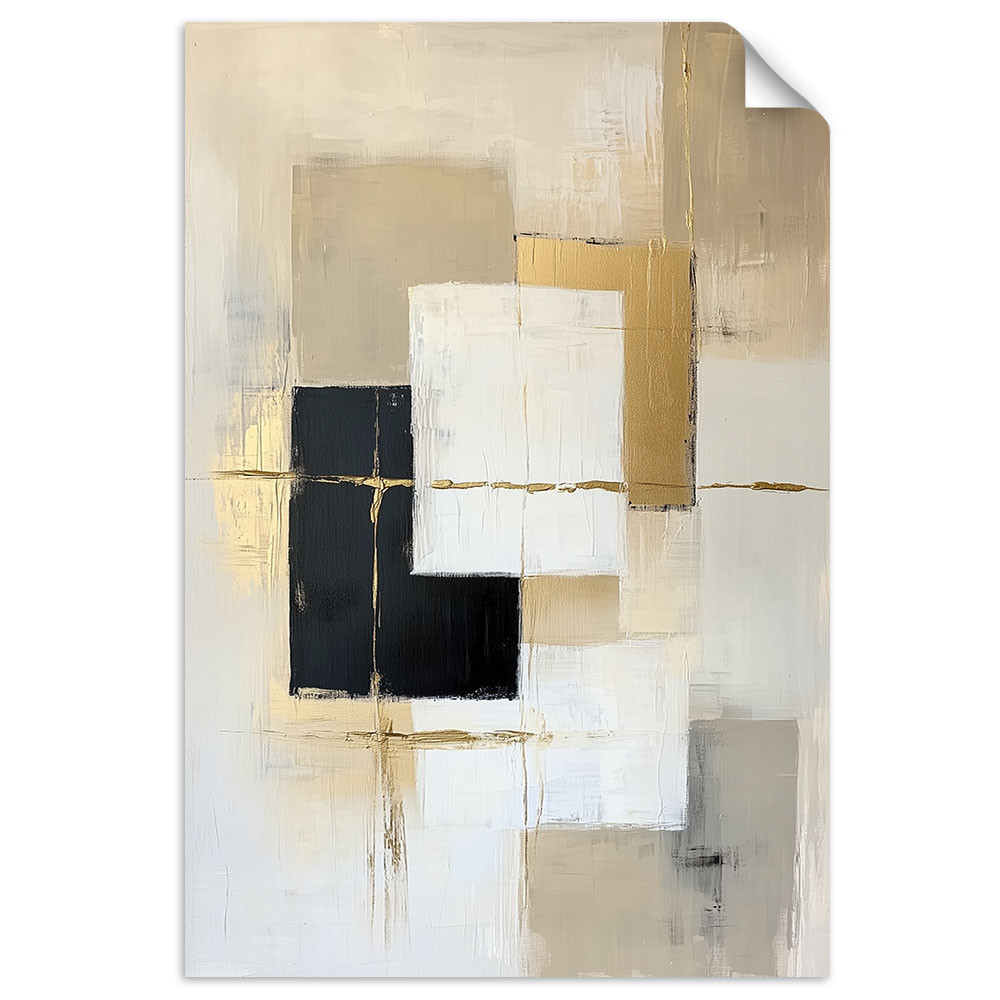 Naklejka samoprzylepna Feeby Abstrakcja Kształty Geometria Beżowy 20x30