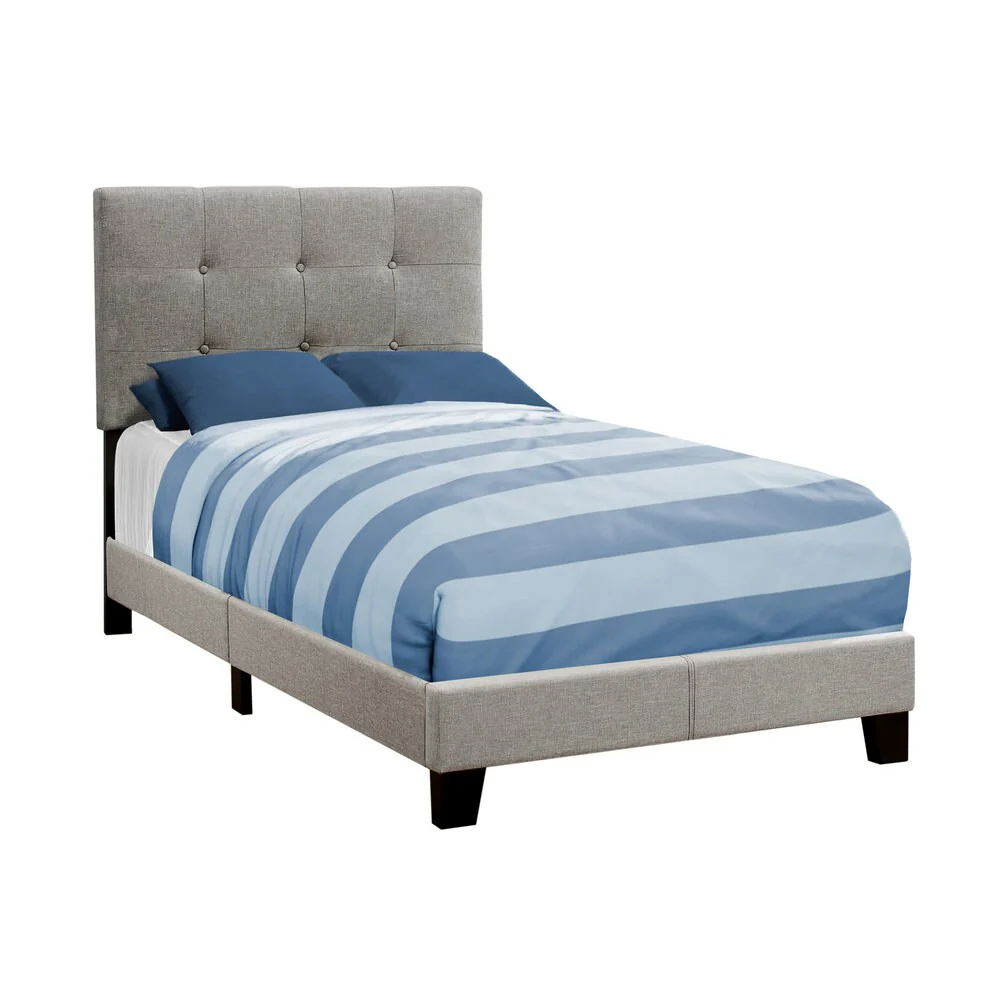 Monarch Linen Upholstered Twin-size Bed