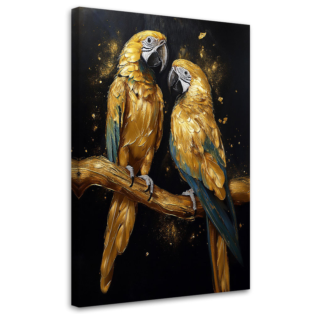Feeby Obraz na płótnie, Złote Papugi Zwierzęta 40x60