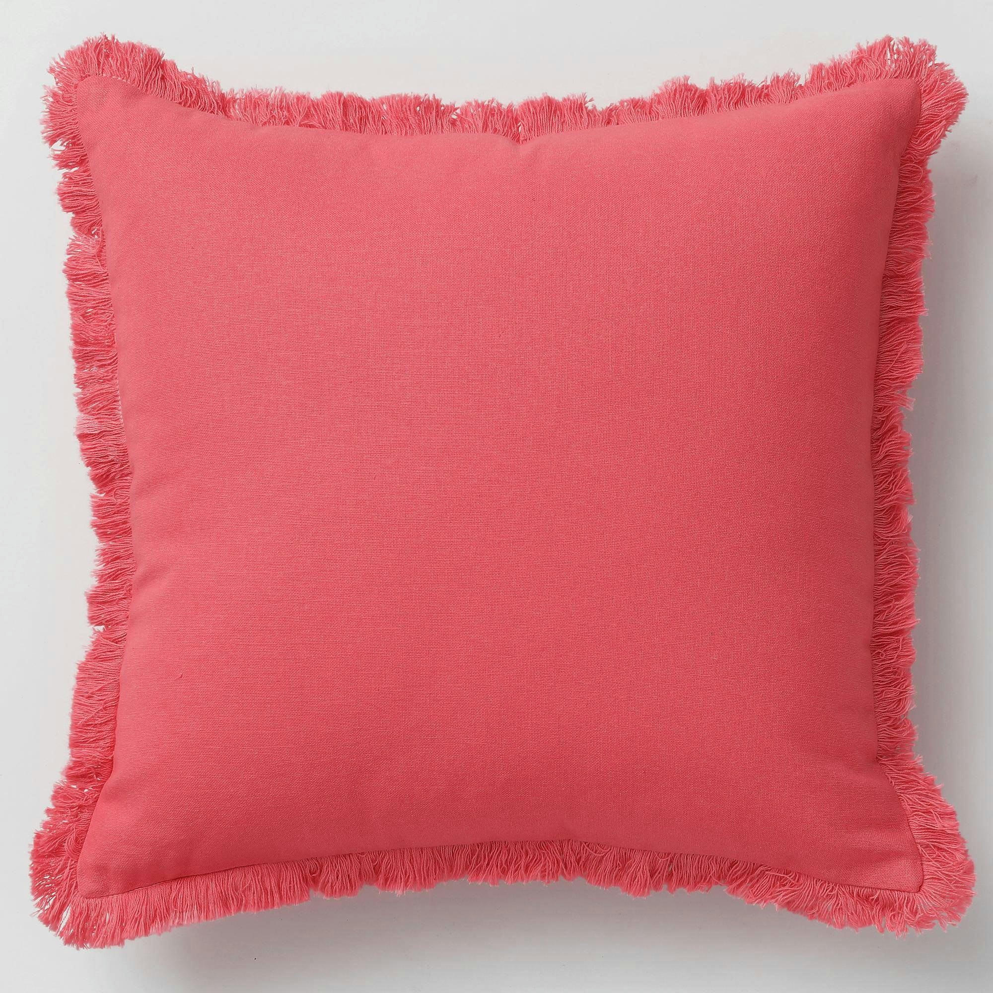 FRANGE - Coussin 40x40 orange corail en coton