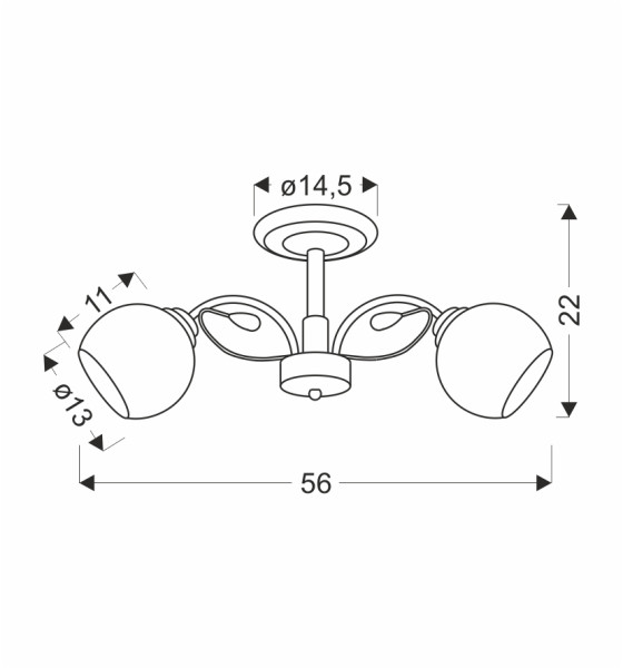 Lampa sufitowa Graphite białe klosze czarno-biała 2xE27x40W IP20 Candellux