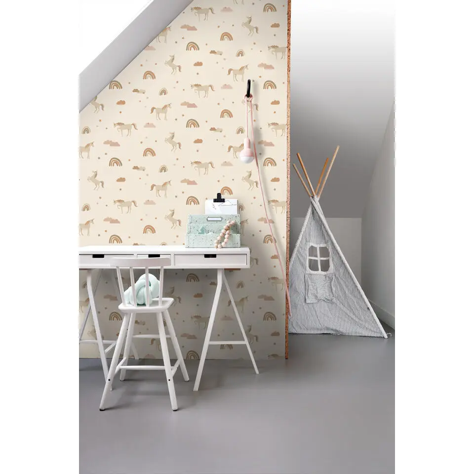 ESTAhome behang unicorns beige en terracotta - 50 x 900 cm