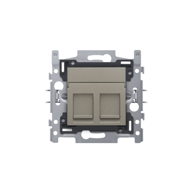 Prise encastrable RJ45 double bronze NIKO