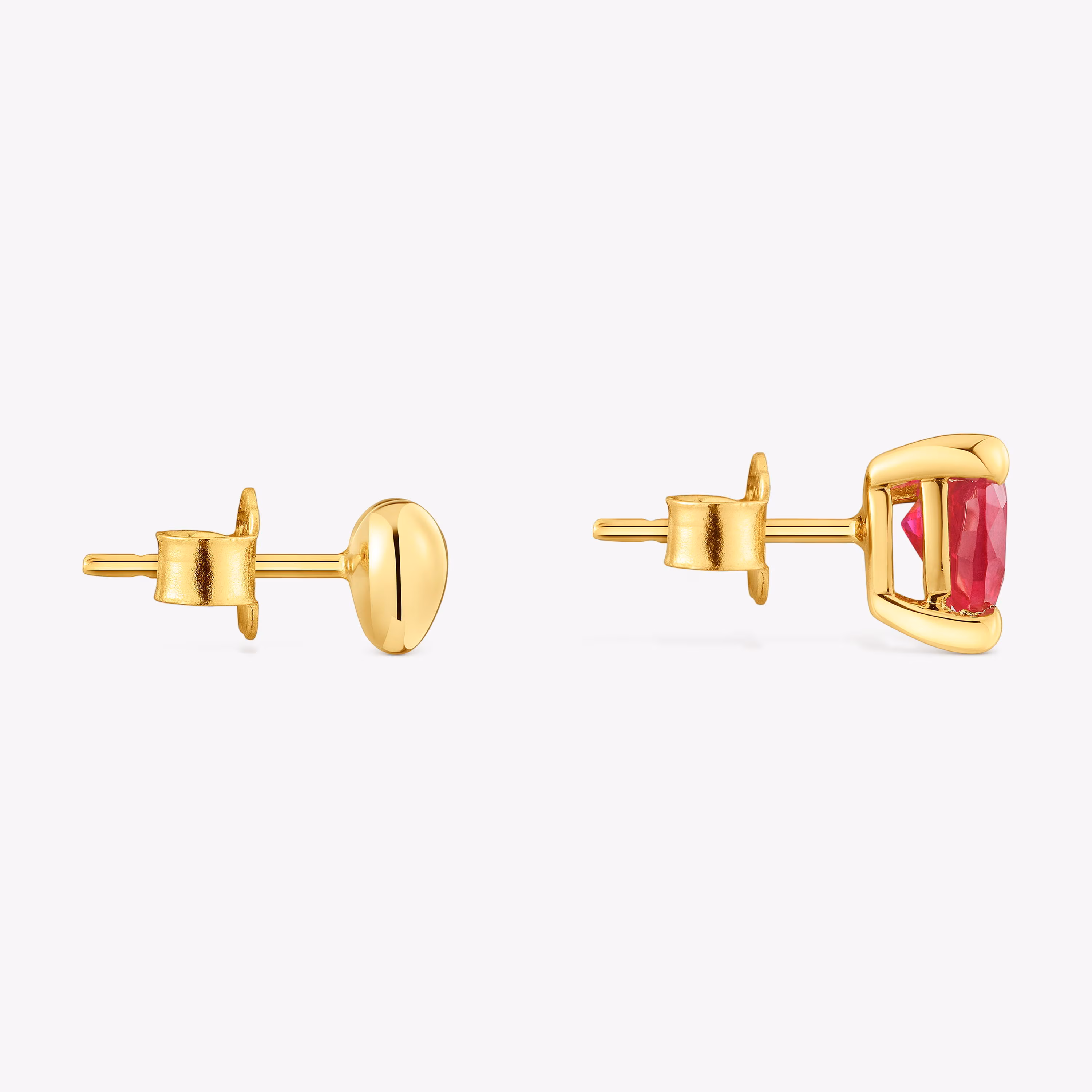 Pendientes con baño de oro 18 kt sobre plata y rubí creado en laboratorio Garden Of Love LGG