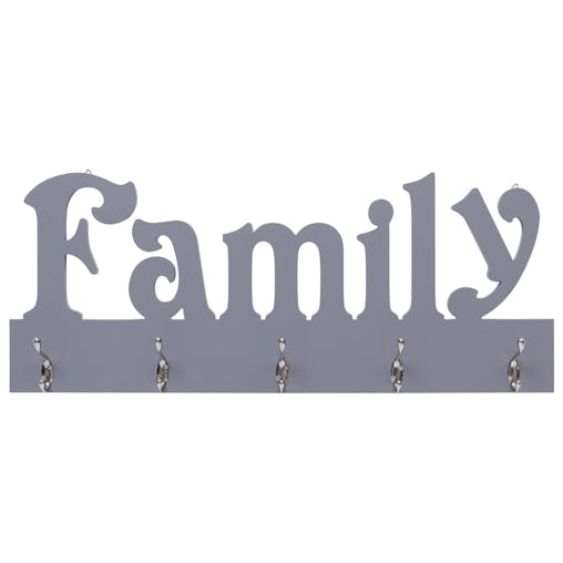 NNEVL Wall Mounted Coat Rack FAMILY Grey 74x29.5 cm