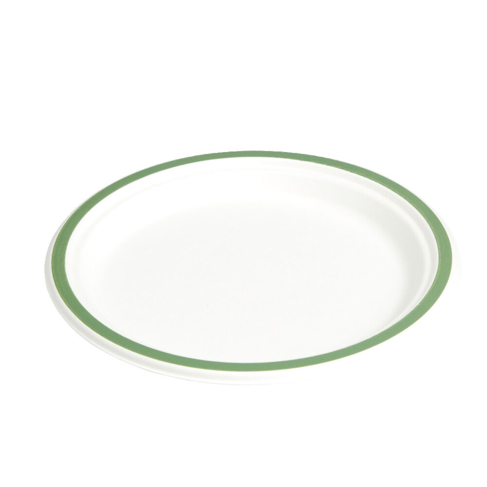 Lot de 20 assiettes plates fibre canne à sucre Ø22,5cm