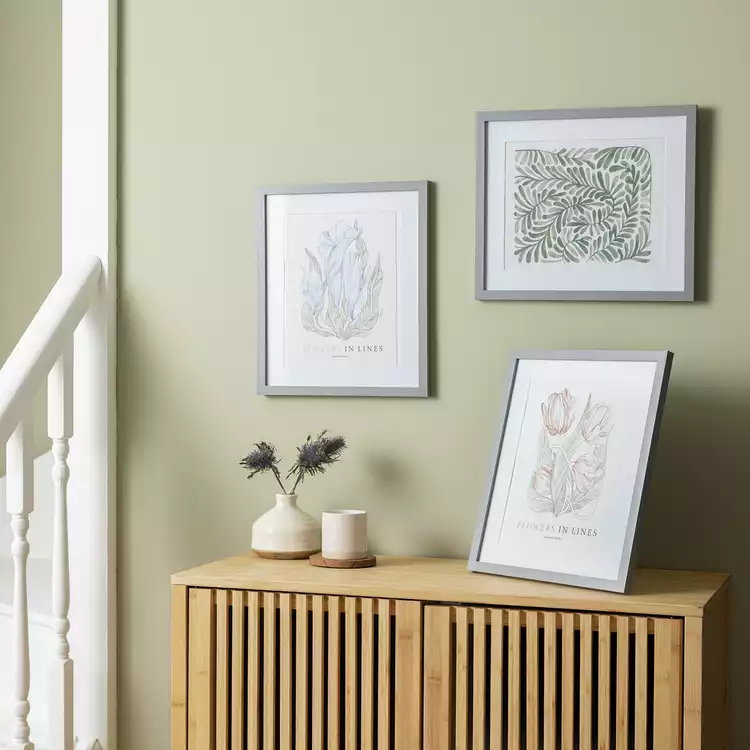 Habitat Grey Wooden 3 Pack Picture Frames - Mixed Sizes