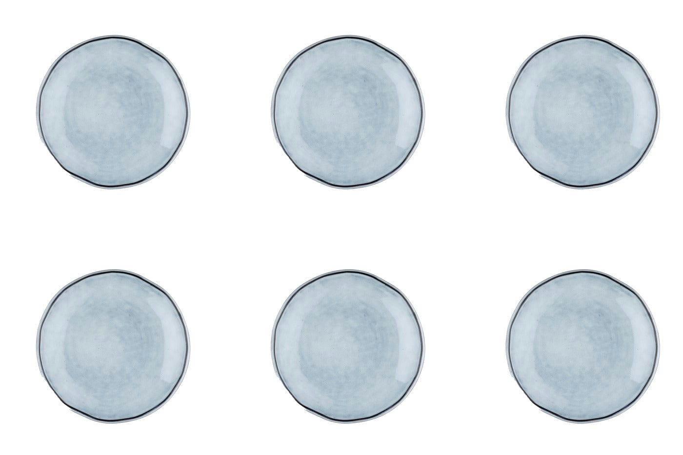REACTIV - Lot de 6 petites assiettes en grès gris D16
