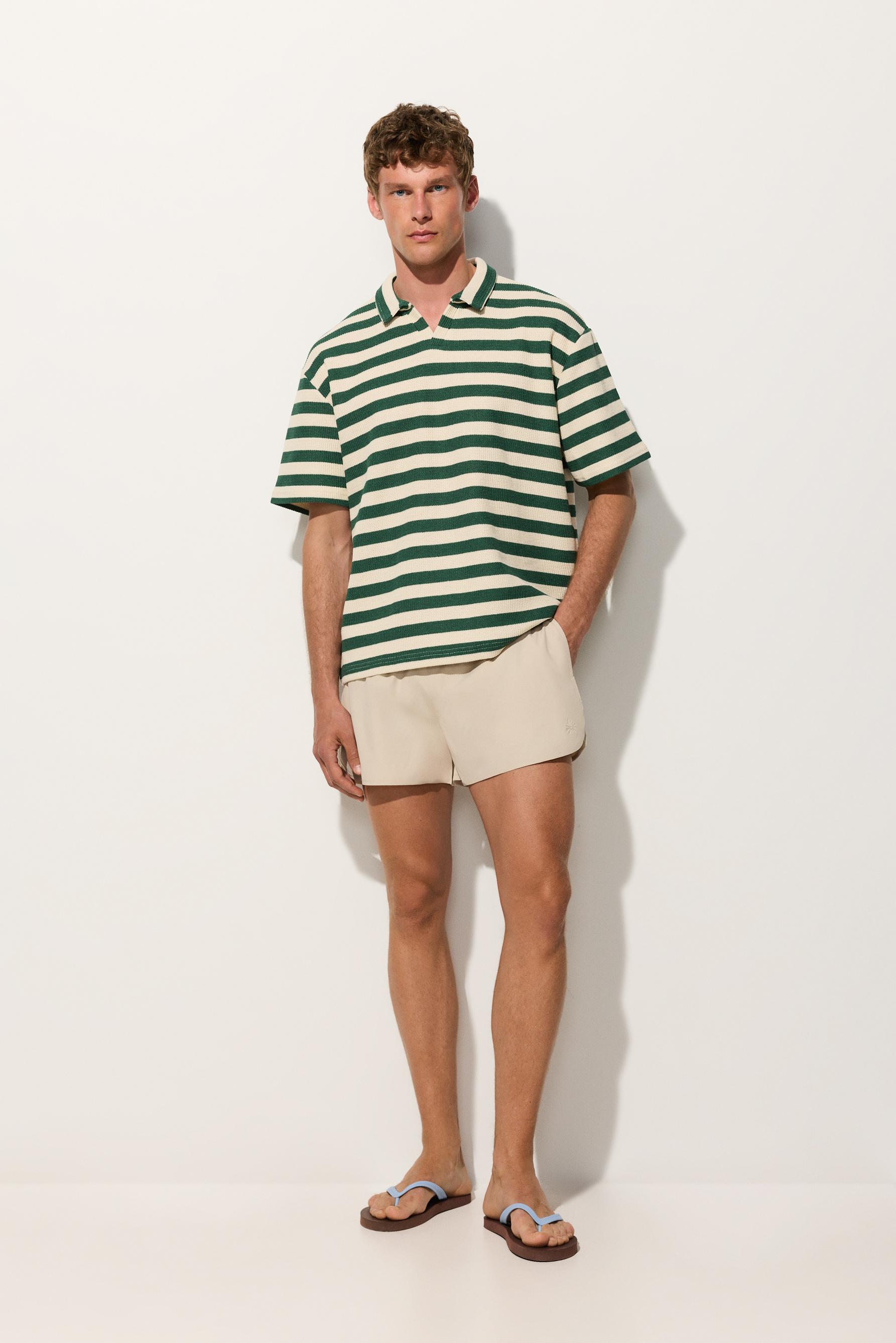 Hombre | Polo rayas verdes textura