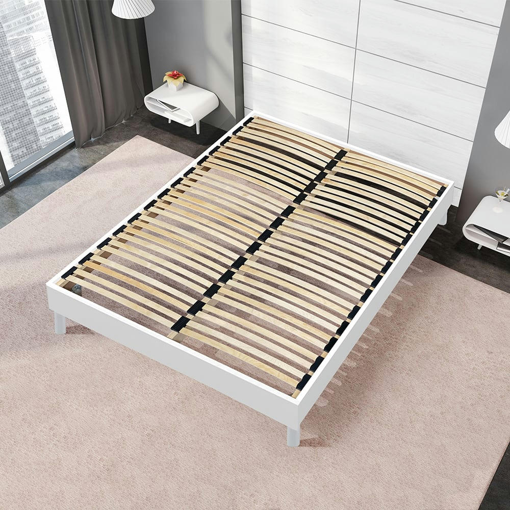 PURE - Sommier à lattes en kit bois couleur blanc 140x190